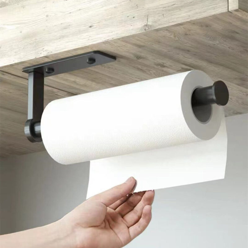 Keukenrolhouder wand | Hangende keukenpapierhouder | Aluminium | Montage zonder boren mogelijk |