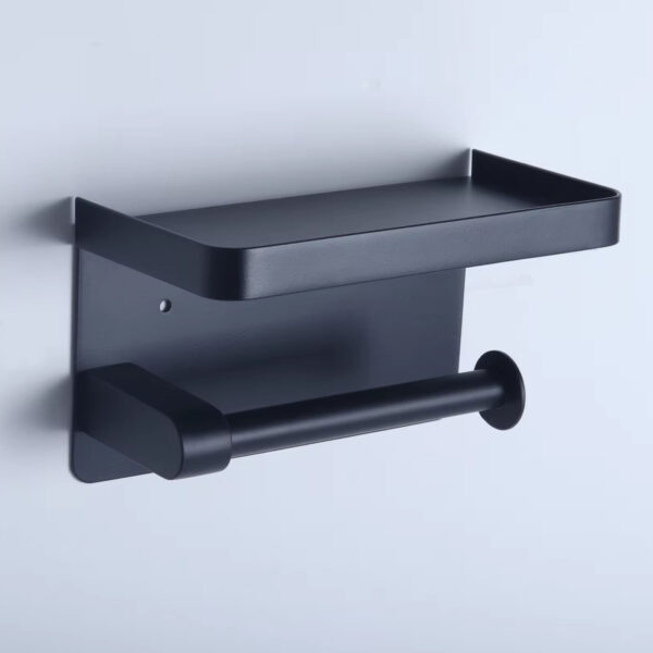 Hoogwaardige toiletrolhouder met handig plateau - Roestvrij staal - Stevig ontwerp & luxe uitstraling - Afbeelding 4