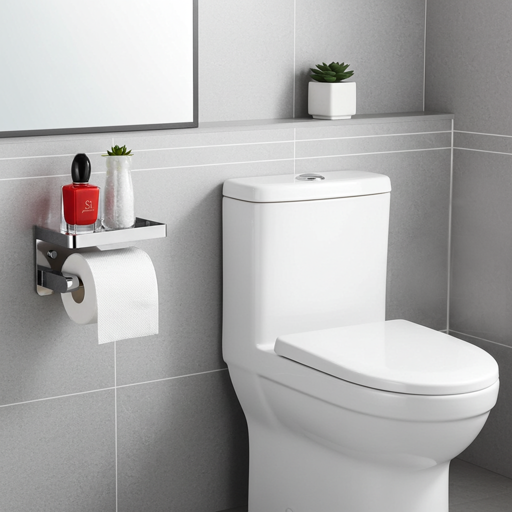 Toiletrolhouder met plankje | RVS & Stevig | Voor iedere badkamer | Stijlvolle wc accessoire - Afbeelding 3